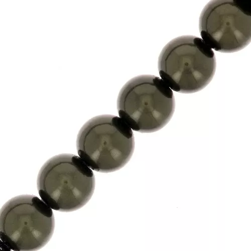 Perles rondes nacrées Preciosa - Round Pearl Maxima 5 mm - Dark Green x25