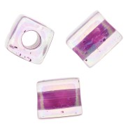 Cubes Miyuki 4 mm SB4-264 - Crystal AB Raspberry Lined x10g