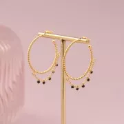 Créoles fil torsadé 32 mm avec 2 anneaux ouvert - Argenté x2