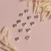 Perle lettre alphabet cube 5 mm avec gros trou - T - Argent 925 x1