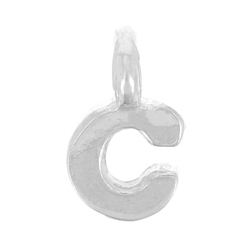Breloque lettre alphabet 8 mm avec anneau fermé - C - Argent 925 x1