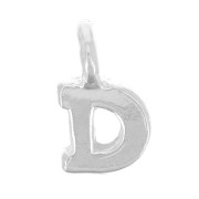 Breloque lettre alphabet 8 mm avec anneau fermé - D - Argent 925 x1