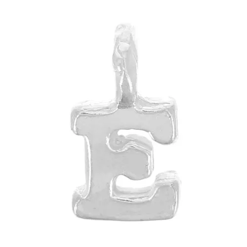 Breloque lettre alphabet 8 mm avec anneau fermé - E - Argent 925 x1