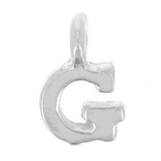 Breloque lettre alphabet 8 mm avec anneau fermé - G - Argent 925 x1|raw }}