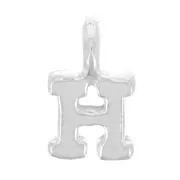 Breloque lettre alphabet 8 mm avec anneau fermé - H - Argent 925 x1
