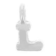 Breloque lettre alphabet 8 mm avec anneau fermé - L - Argent 925 x1