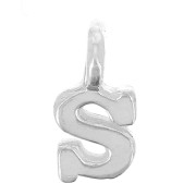 Breloque lettre alphabet 8 mm avec anneau fermé - S - Argent 925 x1|raw }}