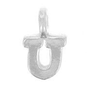 Breloque lettre alphabet 8 mm avec anneau fermé - U - Argent 925 x1|raw }}