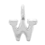Breloque lettre alphabet 8 mm avec anneau fermé - W - Argent 925 x1