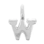 Breloque lettre alphabet 8 mm avec anneau fermé - W - Argent 925 x1