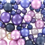 Assortiment de perles de bohème - Violet - Mauve x50g