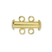 Fermoir 2 rangs coulissant 17 mm - Doré à l'Or fin