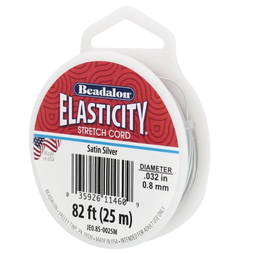 Fil élastique Elasticity 0.8 mm - Argenté satin x25m