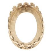 Serti ovale griffe - décor couronne - pour cabochon 14x10 mm - Doré à l'or fin x1|raw }}