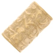 Perle tube droit travaillé 9x5 mm - Plaqué Or 3 microns x1|raw }}