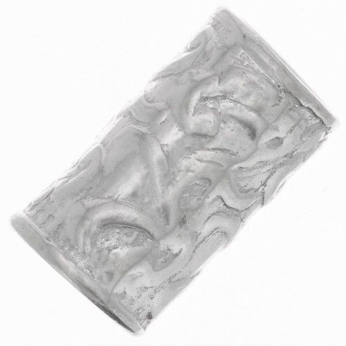 Perle tube droit travaillée 9x5 mm - Argent 925 x1