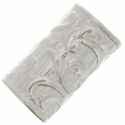 Perle tube droit travaillée 9x5 mm - Placage Argent fin x1|raw }}