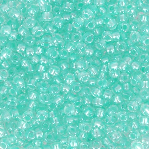 Perles rocailles Preciosa 11/0 2 mm - Pearl Pastel Lining - Green x20g