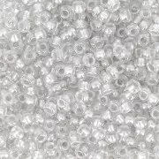 Perles rocailles Preciosa 11/0 2 mm - Pearl Pastel Lining - Grey x20g