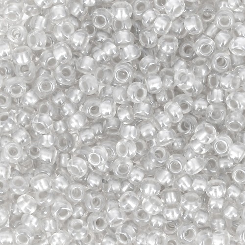 Perles rocailles Preciosa 11/0 2 mm - Pearl Pastel Lining - Grey x20g