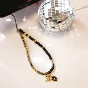 Breloque cadenas rond et clé avec oxydes de Zirconium 11x8 mm - Doré - Crystal x1