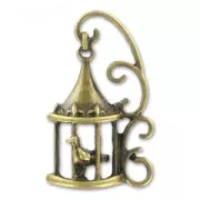 Cage à oiseau volutes 35 mm bronze x1