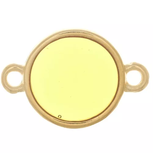 Intercalaire rond résine époxy - vitrail - 11 mm Doré à l'or fin - Jaune x1