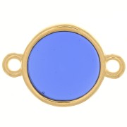 Intercalaire rond résine époxy - vitrail - 11 mm Doré à l'or fin - Cobalt x1|raw }}