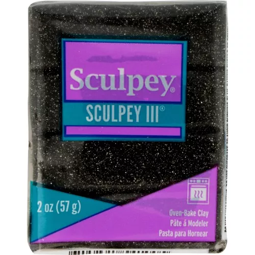 Pâte Sculpey III 57 gr - Black Glitter (n°541)