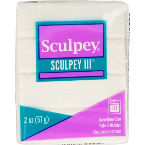 Pâte Sculpey III 57 gr - White Glitter (n°539)
