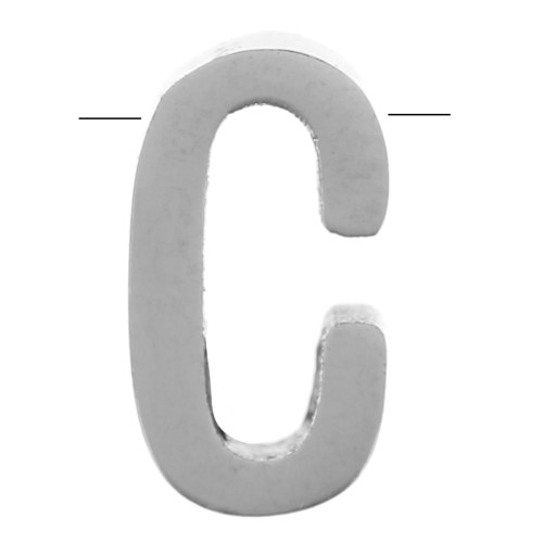 Perle lettre alphabet 8x4.5 mm - C - Acier inoxydable 304 x1