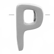 Perle lettre alphabet 8x5 mm - P - Acier inoxydable 304 x1|raw }}