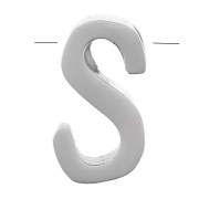 Perle lettre alphabet 8x5 mm - S - Acier inoxydable 304 x1|raw }}