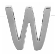 Perle lettre alphabet 8x8 mm - W - Acier inoxydable 304 x1|raw }}