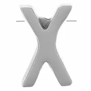 Perle lettre alphabet 8x5 mm - X - Acier inoxydable 304 x1