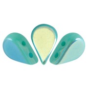 Perles en verre Amos® par Puca® 5x8 mm - Opaque Green Turquoise AB x10g|raw }}