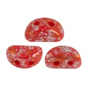 Perles en verre Kos® par Puca® 6x3 mm - Opaque Red Coral Tweedy x10g|raw }}