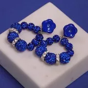 Ronde plasticine strass Coréen 12 mm Sapphire x1
