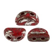 Perles en verre Kos® par Puca® 6x3 mm - Opaque Red Coral New Picasso x10g|raw }}