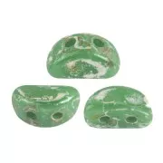 Perles en verre Kos® par Puca® 6x3 mm - Opaque Green Turquoise New Picasso x10g