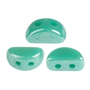 Perles en verre Kos® par Puca® 6x3 mm - Opaque Green Turquoise Luster x10g|raw }}