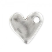 Breloque coeur 15 mm Placage Argent fin vieilli x1|raw }}