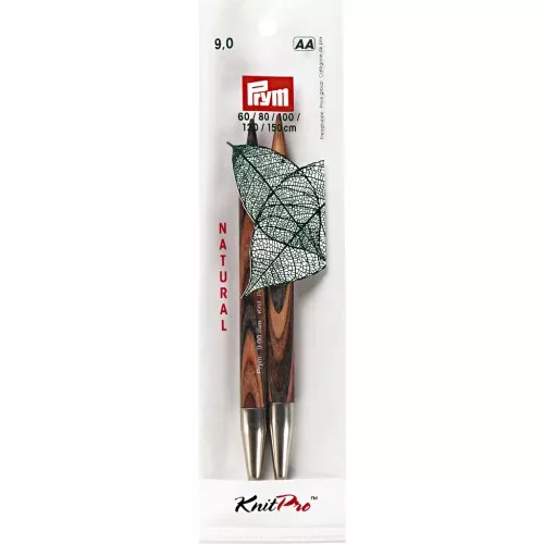 Pointes d'aiguilles à tricoter interchangeables en bois Prym - 9 mm - Naturel x2