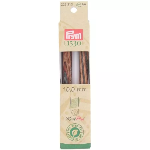 Pointes d'aiguilles à tricoter interchangeables en bois Prym - 10 mm - Naturel x2