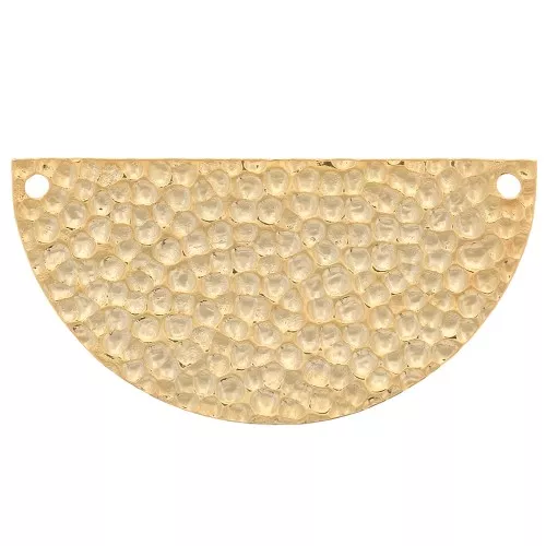 Pendentif intercalaire demi-lune martelée 15x30 mm - Doré à l'or fin x1