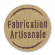 Etiquettes Fabrication Artisanale 35x35 mm papier kraft x500