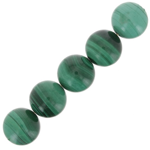 Perles rondes 10 mm pierre gemme - Malachite x5