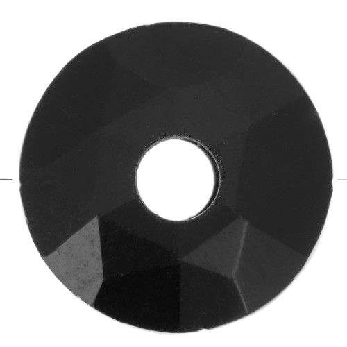 Perle donuts facettée 12 mm pierre gemme - Onyx noir x1