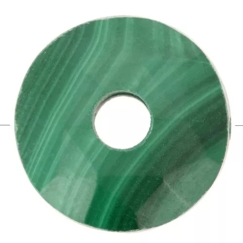 Perle donuts facettée 12 mm pierre gemme - Malachite x1