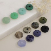 Perle donuts facettée 12 mm pierre gemme - Malachite x1